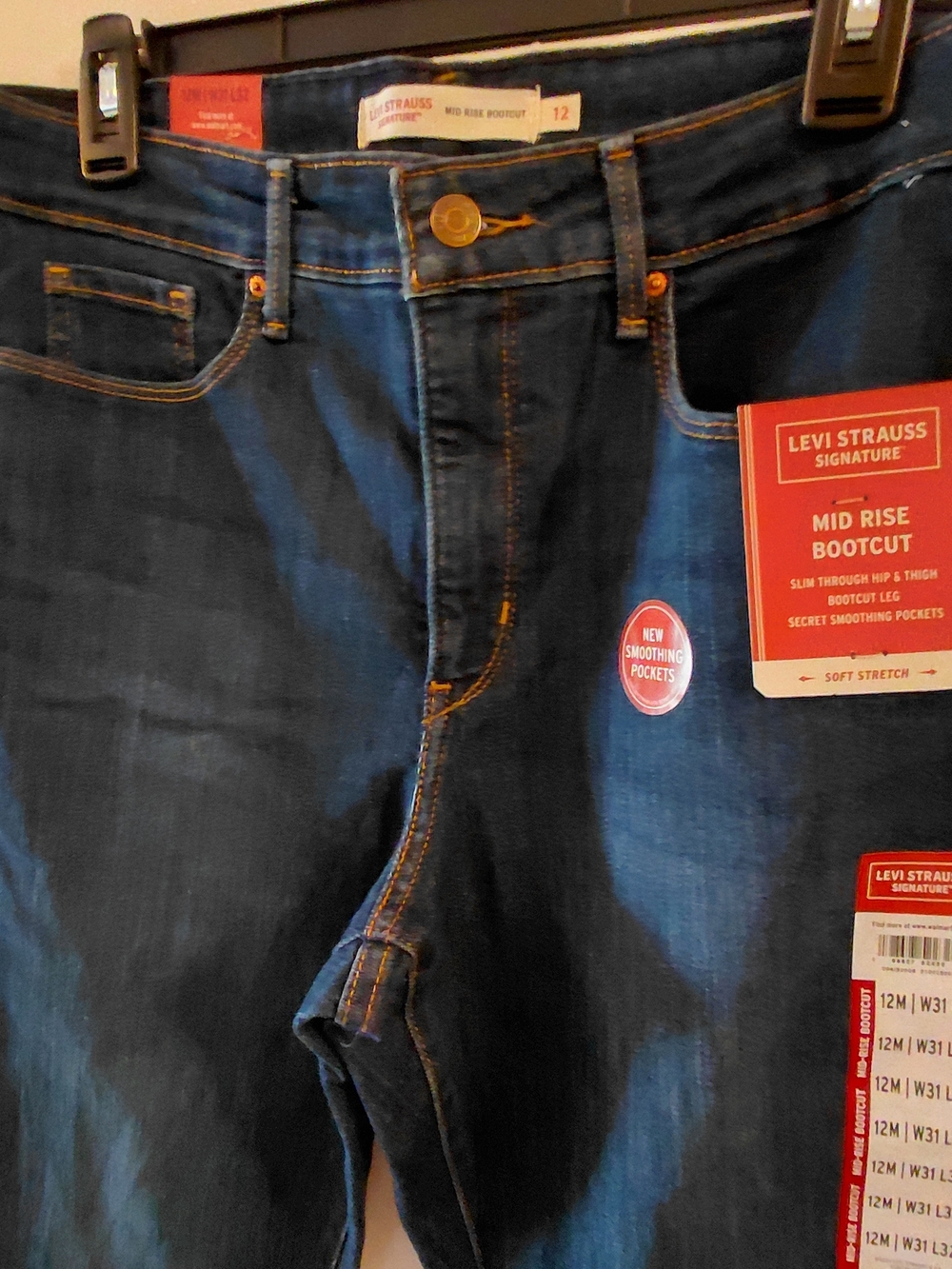 Levi Strauss Signature Jeans Women's Dark Blue MidRise Boot Cut Slimming Stretch